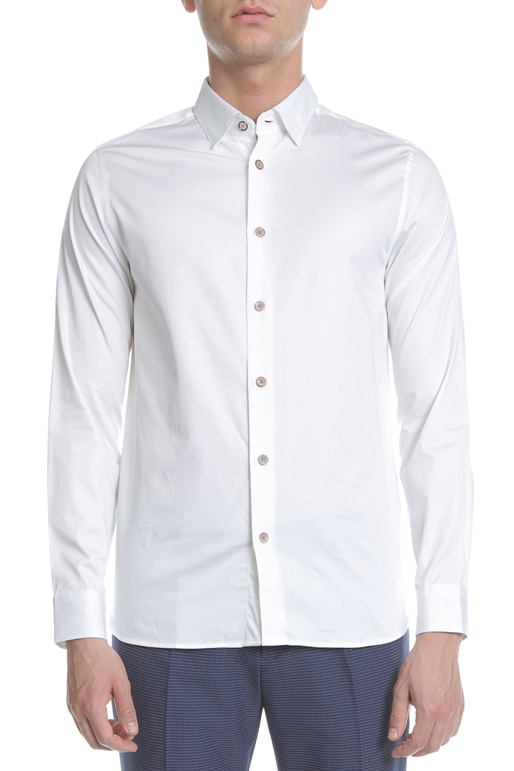 TED BAKER-Ανδρικό πουκάμισο TED BAKER λευκό